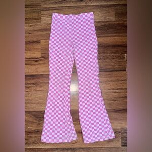 Old Navy Pink and White Checkered Kids Leggings